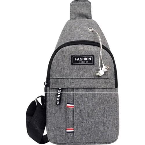 Men Casual Multifunction Waterproof Crossbody Bag Travel Sling Shoulder Charge Trip Interior Zipper Pocket Chest Bag