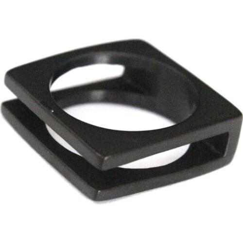 Drop Ship Size 7-11 Cool Dull Polishing Black Hollow Out Ring 316L Stainless Steel Cool Simple Style Black Ring