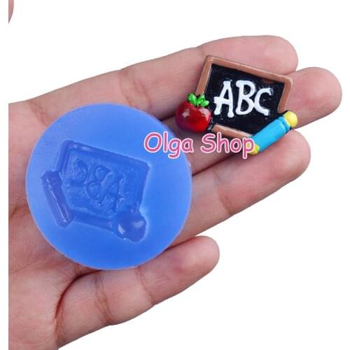 PYL856 28.2mm x 20.6mm Blackboard Silicone Mold Fondant Cake Decoration Candy Resin Clay Earrings Necklace Craft Soap Candle