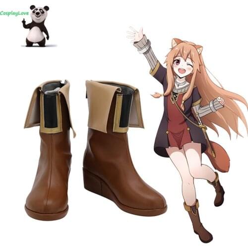 The Rising of the Shield Hero Childhood Raphtalia Brown Shoes Cosplay Long Boots Leather CosplayLove For Halloween Christmas
