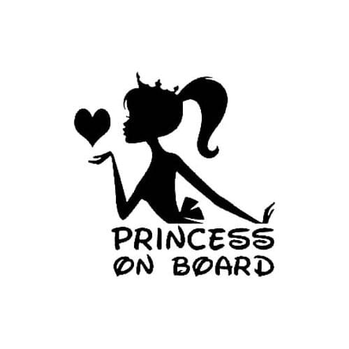 Creative Car Sticker PRINCESS ON BOARD Baby Child Crown Accessories Car Window Decal Waterproof Vinyl PVC 13cm X 13cm
