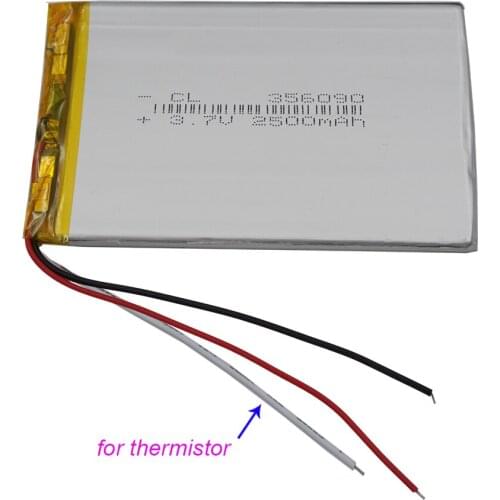 XINJ 3.7V 2000mAh 3wires for thermistor lithium polymer battery lipo cell 356090 For GPS E-book MID Phone Portable DVD Tablet PC