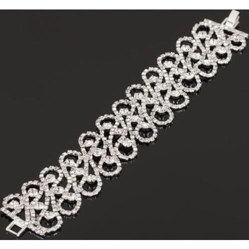 YFJEWE Fashion Charm Bracelets & Bangles for Women Luxury Rhinestone Crystal Bridal Wedding Accessories Jewelry Wholesale B149