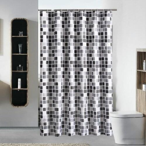 Waterproof Shower Curtain with 12 Hooks Mosaic Printed Bathroom Polyester Curtains High Quality Bath Bathing for Home Decoration