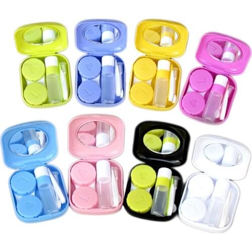 1PCS Women Girl Glasses Cosmetic Contact Lenses Box Contact Lens Case for Eyes Travel Kit Holder Container Travel Accessaries
