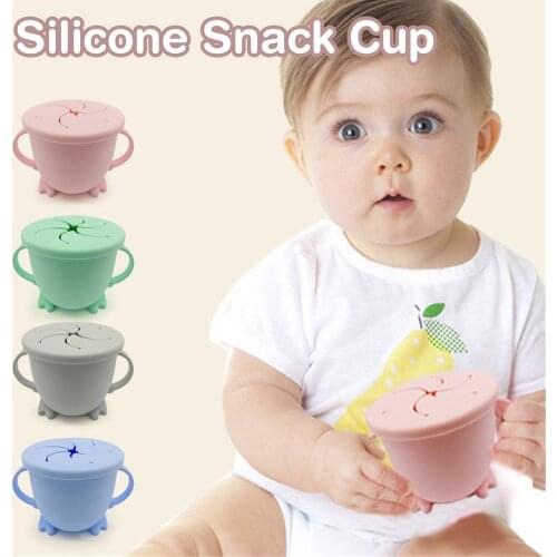 100% Food Grade Baby Silicone Snack Cup Baby Feeding Cups Portable Food Storage Box Portable Snacks Container With Lid BPA Free