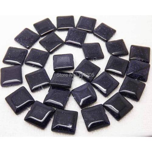 14mm Blue Sand Stone Square Loose Beads 15",Min. Order is $10,we provide mixed wholesale for all items