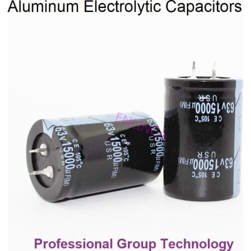 2pcs EC003 Good quality 63v15000uf Radial DIP Aluminum Electrolytic Capacitors 63v 15000uf Tolerance 20% size 35x50MM 20