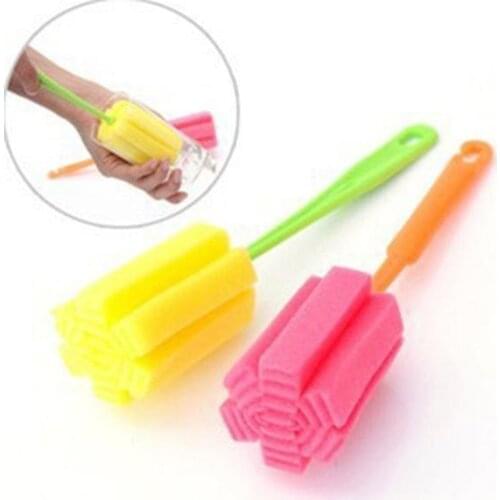 1pcs Kitchen Cleaning Tool Sponge Brush for Wineglass Bottle Coffe Tea Glass Cup Mug Sponge Cleaning Washing Brush Color Random