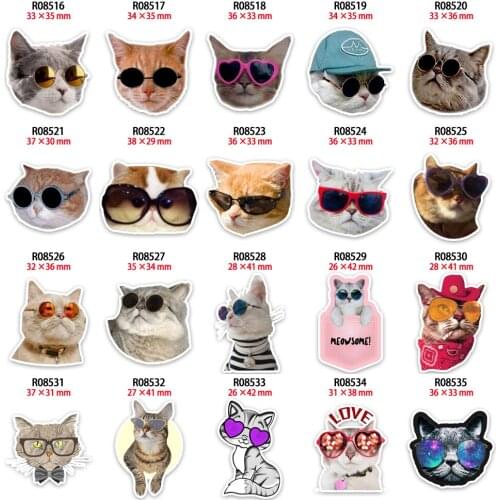 30pcs/lot Acrylic Resins cat Cartoon Pattern planar resin Printed for DIY Hair Bow