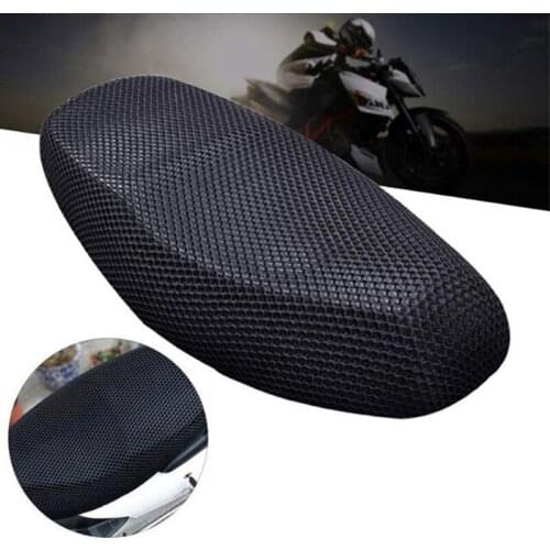 3D Motorcycle Electric Car Net Seat Cover Scooter Mesh Breathable Cushion Mat Black