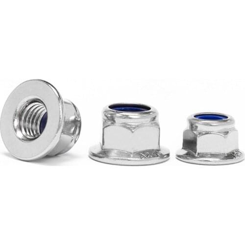 5pcs Flange Washer Nut M3 M4 M5 M6 M8 M10 Hex Locking Nut A2 Stainless Steel Fastener