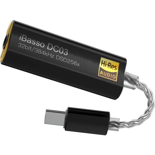 Type-C to 3.5mm Headphone Amplifier Adapter for iBasso DC03 USB DAC for Android PC HiFi HiRes Decoding Cable
