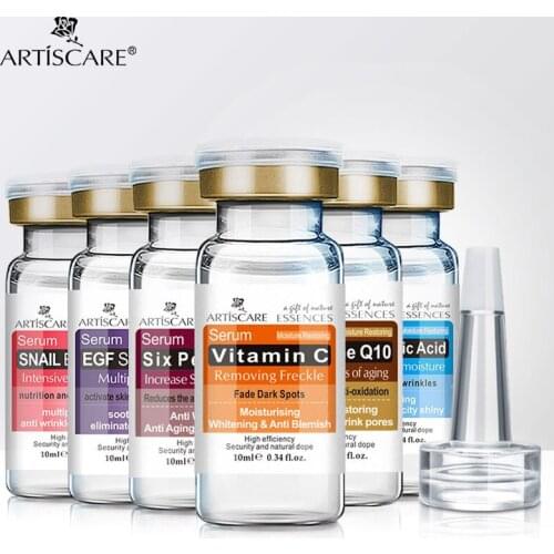 ARTISCARE Whitening & Anti Winkle Serum Extra Value Suit 6pcs Anti Aging and Moisturizing Skin Care Hyaluronic Acid Face Essence