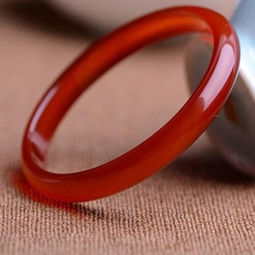 Natural Red Agate Hand Carved 68mm Large and Narrow Bracelet Arm Bracelet Fashion Mens and Womens Style Plus Extra Bracelet