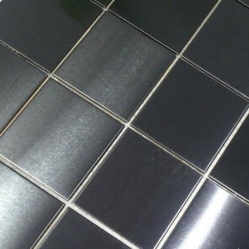 48*48mm black stainless steel metal tile for house renovation kitchen backsplash bathroom shower tiles mesh backing 300x300mm