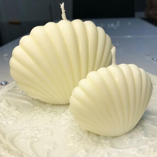 DIY Candle Mould Plastic 3D Sea Shell Shape Aromatherapy Candle Mold Handmade Plaster Clay Soap Scallop Mold Making Home Decor