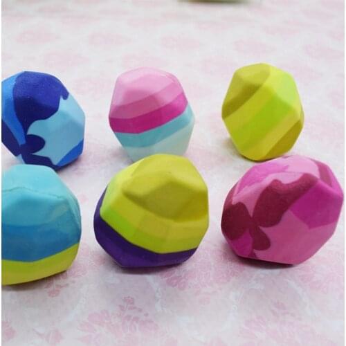 Hot Sale Colorful Irregular Stone Shape Eraser Non-toxic Soft Rubber Pencil Eraser For Kids Stationery Gift School Supplies