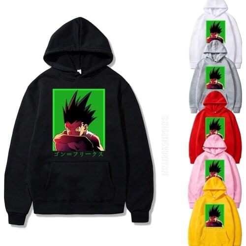 Funny Hunter X Hunter Anime Harajuku Killua Gon Print Hoodie Men Loose Autumn Fashion Designer Streetwear