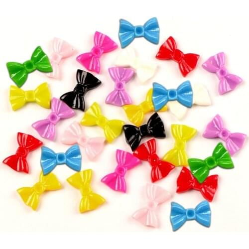 100Pcs Mixed 14x9mm Bowknot Resin Cabochon Flatback Decoration Crafts Embellishments For Scrapbooking Diy Accessories