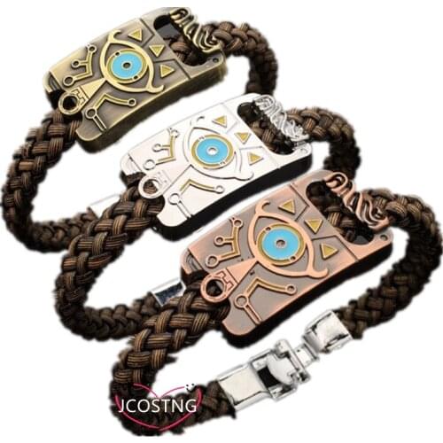 Classic Game Anime Knit Bracelets Zelda Legend Cosplay Props Retro Style Metal Leather Bracelet & Bangle for Women Men