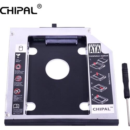 CHIPAL 2nd HDD Caddy 12.7mm SATA 3.0 for 2.5'' 2T SSD Case Hard Disk Enclosure for ThinkPad T420 T430 T520 T530 ODD CD DVD ROM