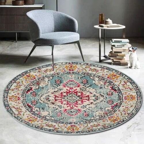 Turkey Ethnic Style Round Parlor Big Carpets Retro Rug for Living Room Home High Quality Large Bohemian Area Rugs Floor Mat