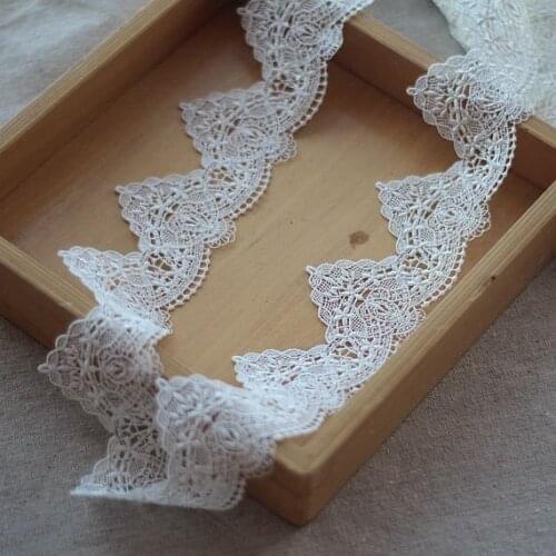 6 Yards Lace Trim Venice Lace Trim Retro Scalloped Lace 2.16" Wide Doll Dress Underwear Costume DIY Craft Supplies