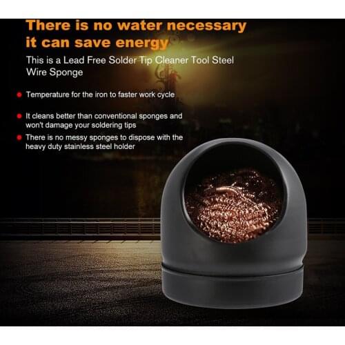 Metal Wire With Stand Set Welding Desoldering Soldering Solder Iron Tip Dross Cleaner Cleaning Steel Ball Mesh Filter Tin Remove