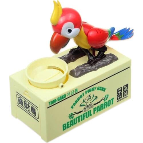 Cute Parrot Small Piggy Bank Coin Bank Creative Electronic Piggy Bank Coin Storage Box ChildrenS Toy Birthday Gift Banking Toy