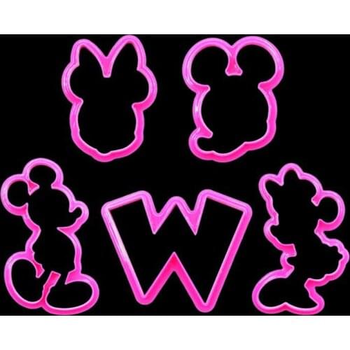 Cartoon Mouse Biscuit Mold Set-5PC Cartoon Shape Fondant Biscuit Mold Cupcake Decoration Pastry Cake Tool