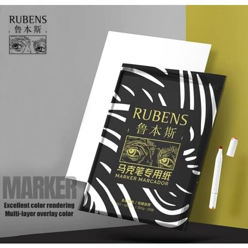 Paul Rubens Marker Pen Paper Set Square Adult Coloring Book Stationery Manga Scrapbooking School Drawing Supplies for Artist