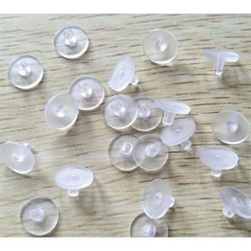 New 100pcs/lot 10.4X6.2mm Silicone Transparent Ear Plugs Disc Plastic Soft Ear Plugs DIY Jewelry Accessories