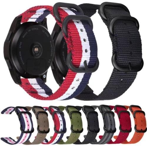 Three button canvas nylon strap 22mm 20mm strap Garmin 245 for Samsung Galaxy Watch Active 42mm 46mm for Huawei Watch GT strap
