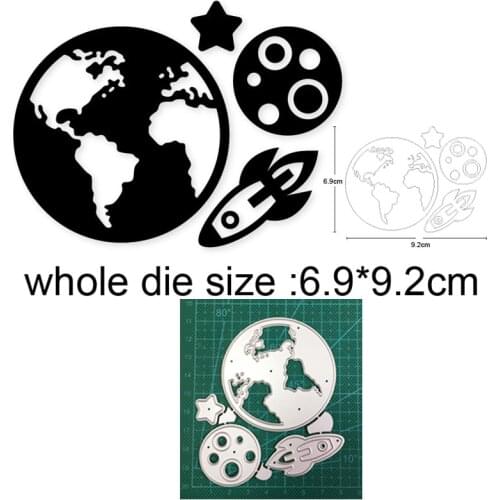 Craft Metal cutting dies cut die mold Moon Earth Star Rocket Scrapbooking dies paper craft knife mould blade punch stencils dies