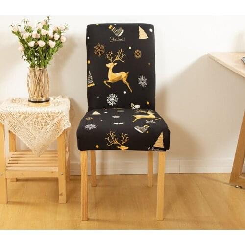 Anti-dirty Removable Chair Seat Covers For Dining Room Kitchen Wedding Banquet Hotel Stretch Elastic Printing Chair Cover