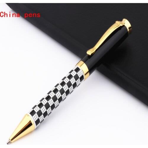Luxury quality 500 White and black checkerboard Business office Medium Ballpoint Pen New