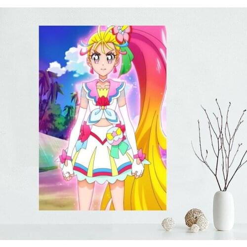 Tropical-Rouge! Precure Anime Poster Custom Satin Poster Print Cloth Fabric Wall Poster Print Canvas Fabric Print Poster 03-18