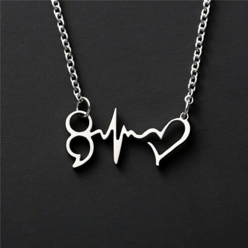 You Matter Suicide Awareness Inspirational Semicolon Pendant Necklace Jewelry for Women YLQ7807