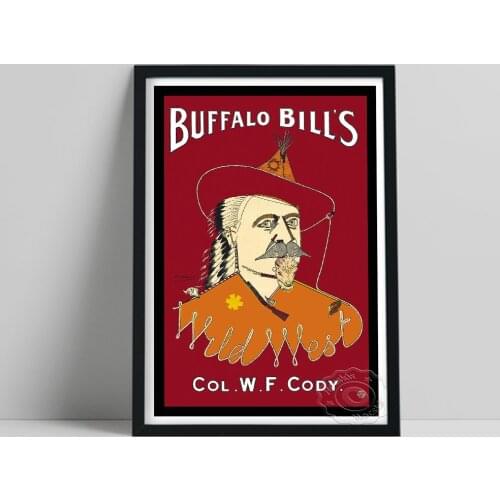 Vintage Circus Propaganda Print Poster, Buffalo Bills Vaudeville Act Canvas Painting, A Hat Old Man Art Prints Home Wall Decor