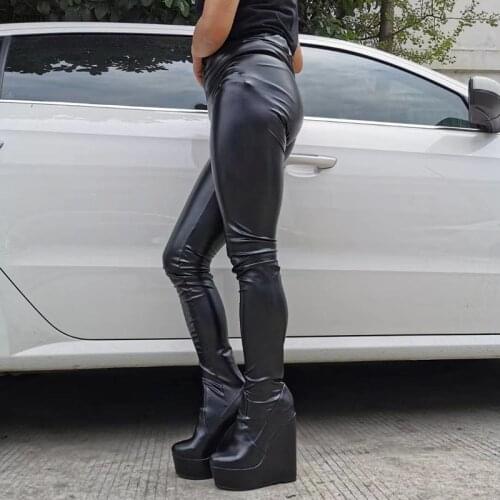 Olomm Handmade Women Spring Super Sexy Pantyhose Boots Wedges High Heels Round Toe Black Red White Shoes Women Plus Size 5-20