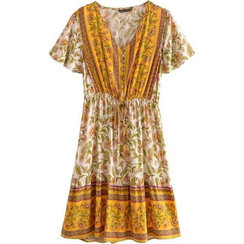Summer Dress Women 2021 Print Color Chiffon Loose Style Fashion Short Sleeve Casual Autumn Femme Party Robe Female Vestido C2914