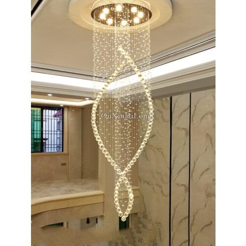 1PCS LED Spiral Living Crystal Chandeliers Lighting Indoor Fixture for Staircase Stair Lamp Showcase Bedroom Hotel Hall GF418