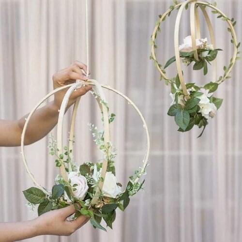 12PCS Wooden Bamboo Dreamcatcher Rings Hoops Round for Dream Catcher Home Craft DIY,Party Decoration