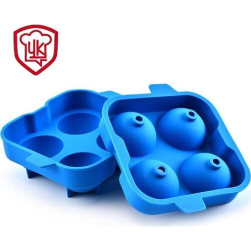 2set total 8 even round whiskey ice hockey Silicone ice tray mould ice cream maker
