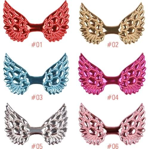 20pcs/lot DIY Hair Accessories Wing Shape Fly Design Children Hairpins Fashion Barrettes Decoration PU Shiny Glossy 3D Pop Out