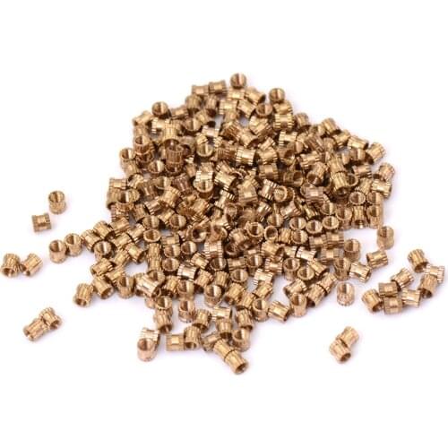 200pcs/lot M3 Brass Thread Insert Nut Copper Inserts Injection Nut Embedded Parts Copper Knurl Nuts M3*4MM