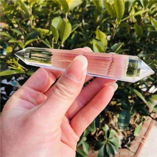Natural Clear Quartz 24 Sided Vogel Style Wand Point Inspired Spiritual Reiki Healing Crystal Wand Home Decoration Gift