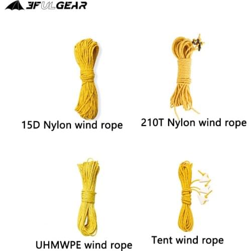3F UL GEAR 2 mm 20 meters diameter reflective camping tent Guy Line with 6 free knots Windproof Rope