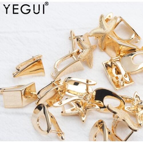 YEGUI M804,jewelry accessories,18k gold plated,0.3 microns,charms,hand made,jewelry making,diy earrings,ear clip,10pcs/lot